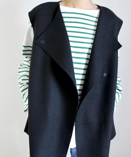 MLI'A（エムリア）の「Wフェイスジレ（ベスト・レディース・グレー/ベージュ/ブラック・M）」の5枚目の写真