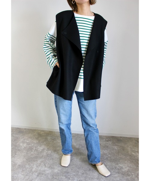 MLI'A（エムリア）の「Wフェイスジレ（ベスト・レディース・グレー/ベージュ/ブラック・M）」の7枚目の写真