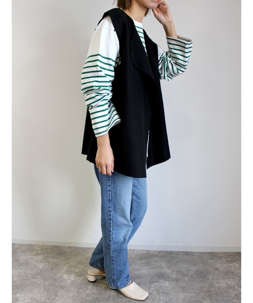 MLI'A（エムリア）の「Wフェイスジレ（ベスト・レディース・グレー/ベージュ/ブラック・M）」の9枚目の写真