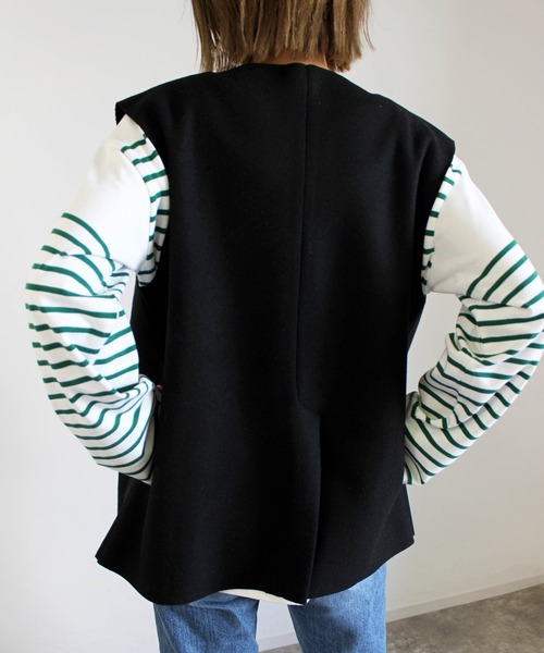 MLI'A（エムリア）の「Wフェイスジレ（ベスト・レディース・グレー/ベージュ/ブラック・M）」の10枚目の写真