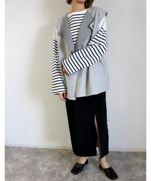 MLI'A（エムリア）の「Wフェイスジレ（ベスト・レディース・グレー/ベージュ/ブラック・M）」の12枚目の写真