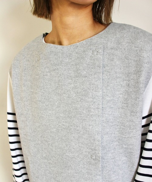 MLI'A（エムリア）の「Wフェイスジレ（ベスト・レディース・グレー/ベージュ/ブラック・M）」の15枚目の写真