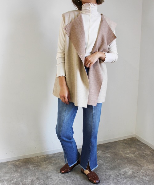 MLI'A（エムリア）の「Wフェイスジレ（ベスト・レディース・グレー/ベージュ/ブラック・M）」の21枚目の写真