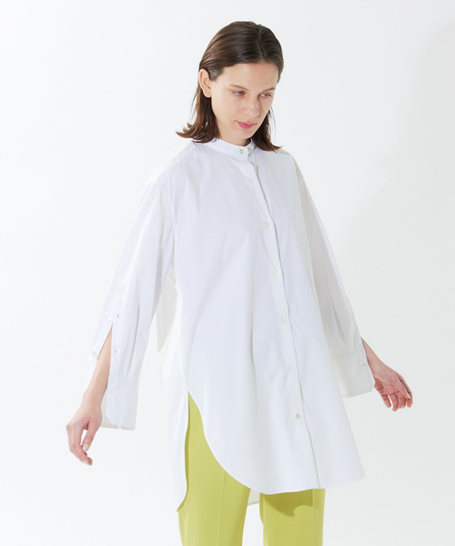 qualite（カリテ）の「ヴィンテージブロードスタンドシャツ（シャツ/ブラウス・レディース・ブルー/オフホワイト・フリー）」の2枚目の写真