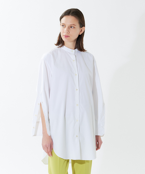 qualite（カリテ）の「ヴィンテージブロードスタンドシャツ（シャツ/ブラウス・レディース・ブルー/オフホワイト・フリー）」の5枚目の写真