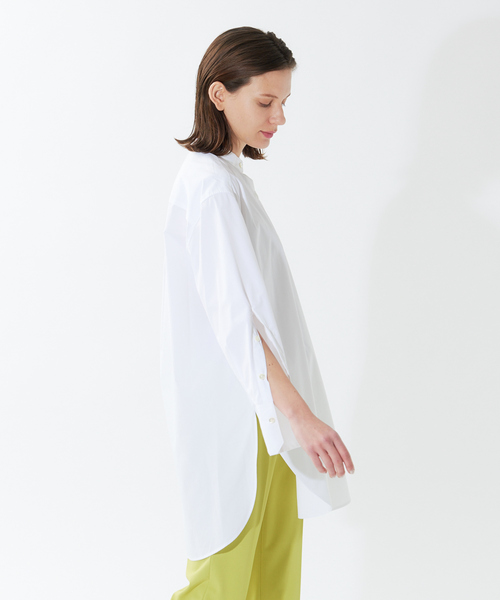 qualite（カリテ）の「ヴィンテージブロードスタンドシャツ（シャツ/ブラウス・レディース・ブルー/オフホワイト・フリー）」の6枚目の写真