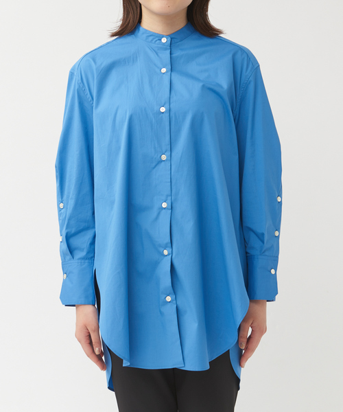 qualite（カリテ）の「ヴィンテージブロードスタンドシャツ（シャツ/ブラウス・レディース・ブルー/オフホワイト・フリー）」の8枚目の写真