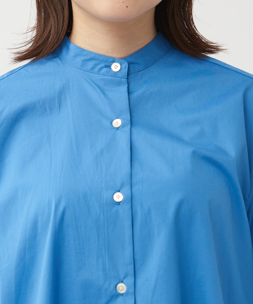 qualite（カリテ）の「ヴィンテージブロードスタンドシャツ（シャツ/ブラウス・レディース・ブルー/オフホワイト・フリー）」の12枚目の写真