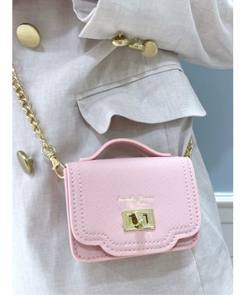 Samantha Thavasa Petit Choice（サマンサタバサ　プチチョイス）の「フロント金具ミニミニショルダー（ハンドバッグ・レディース・ラベンダー/ピンク/ブラック/ベージュ/ライトブルー/ペールイエロー・FREE）」の6枚目の写真