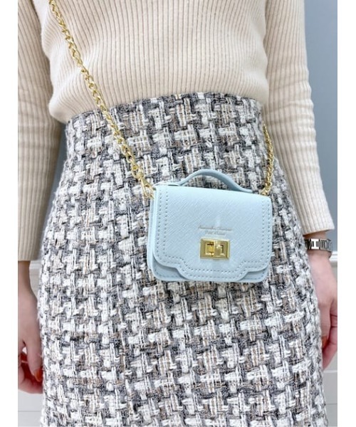 Samantha Thavasa Petit Choice（サマンサタバサ　プチチョイス）の「フロント金具ミニミニショルダー（ハンドバッグ・レディース・ラベンダー/ピンク/ブラック/ベージュ/ライトブルー/ペールイエロー・FREE）」の3枚目の写真