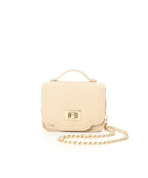 Samantha Thavasa Petit Choice（サマンサタバサ　プチチョイス）の「フロント金具ミニミニショルダー（ハンドバッグ・レディース・ラベンダー/ピンク/ブラック/ベージュ/ライトブルー/ペールイエロー・FREE）」の7枚目の写真