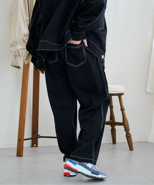 CPCM（シーピーシーエム）の「ステッチ配色ジャケット×パンツセットアップ（セットアップ・レディース・ブラック/ライトグリーン/アイボリー・FREE）」の15枚目の写真