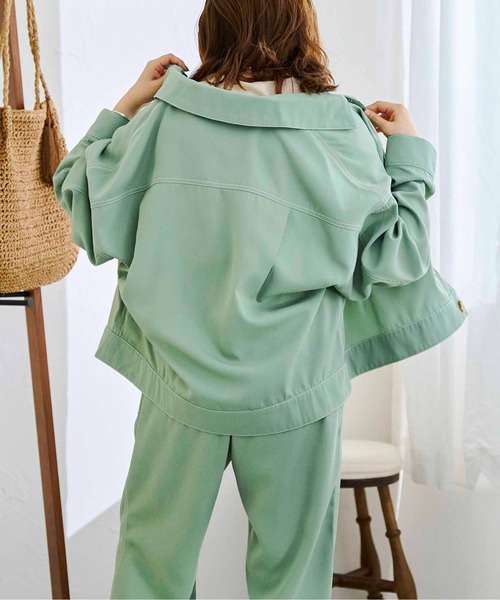 CPCM（シーピーシーエム）の「ステッチ配色ジャケット×パンツセットアップ（セットアップ・レディース・ブラック/ライトグリーン/アイボリー・FREE）」の22枚目の写真