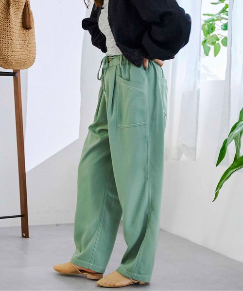 CPCM（シーピーシーエム）の「ステッチ配色ジャケット×パンツセットアップ（セットアップ・レディース・ブラック/ライトグリーン/アイボリー・FREE）」の13枚目の写真