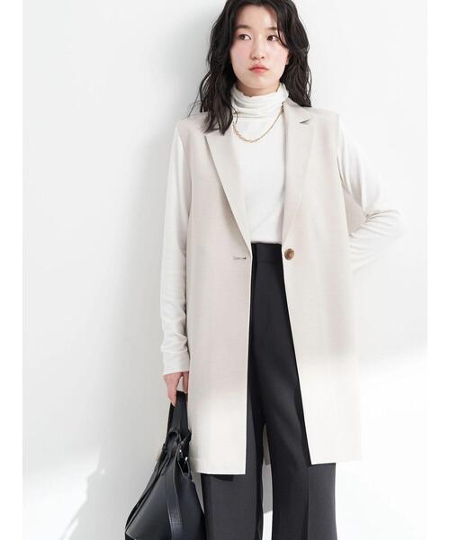 earth music&ecology（アースミュージックアンドエコロジー）の「ロングジレ（ベスト・レディース・モカ/ライトベージュ・FREE）」の5枚目の写真