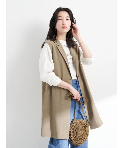 earth music&ecology（アースミュージックアンドエコロジー）の「ロングジレ（ベスト・レディース・モカ/ライトベージュ・FREE）」の19枚目の写真