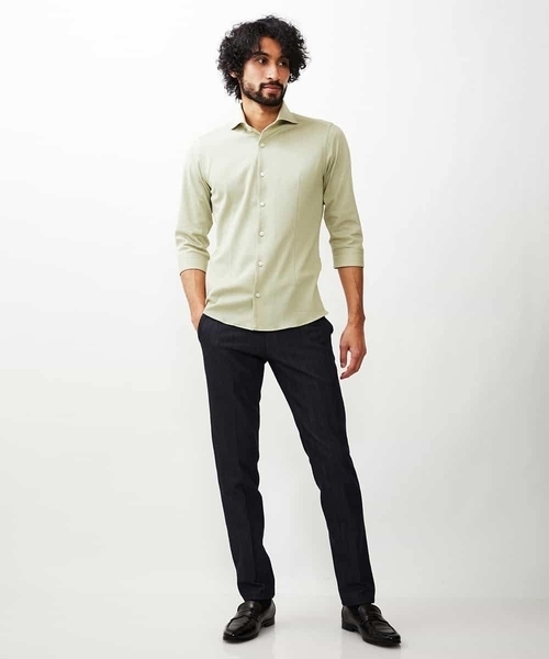 MICHEL KLEIN HOMME   （ミッシェルクランオム）の「ストライプ七分袖シャツ（シャツ/ブラウス・メンズ・ホワイト/ネイビー/ピンク/グリーン・MEDIUM/LARGE/X-LARGE）」の22枚目の写真
