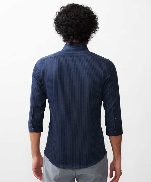 MICHEL KLEIN HOMME   （ミッシェルクランオム）の「ストライプ七分袖シャツ（シャツ/ブラウス・メンズ・ホワイト/ネイビー/ピンク/グリーン・MEDIUM/LARGE/X-LARGE）」の17枚目の写真