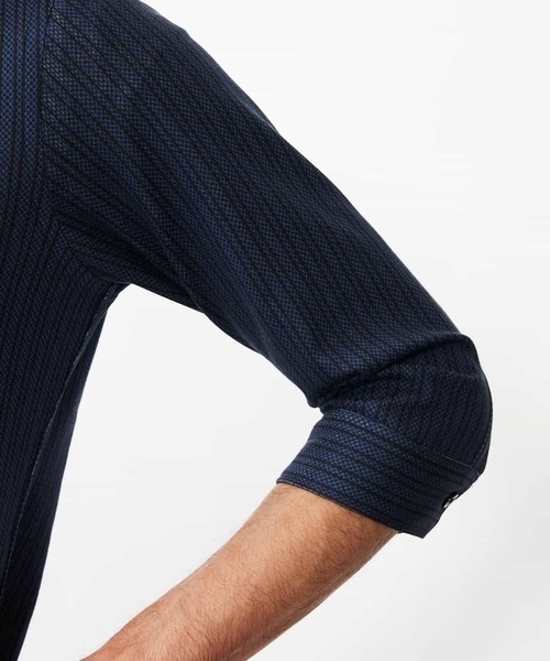 MICHEL KLEIN HOMME   （ミッシェルクランオム）の「ストライプ七分袖シャツ（シャツ/ブラウス・メンズ・ホワイト/ネイビー/ピンク/グリーン・MEDIUM/LARGE/X-LARGE）」の15枚目の写真