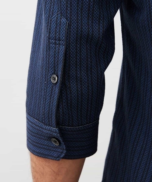 MICHEL KLEIN HOMME   （ミッシェルクランオム）の「ストライプ七分袖シャツ（シャツ/ブラウス・メンズ・ホワイト/ネイビー/ピンク/グリーン・MEDIUM/LARGE/X-LARGE）」の14枚目の写真