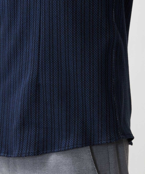 MICHEL KLEIN HOMME   （ミッシェルクランオム）の「ストライプ七分袖シャツ（シャツ/ブラウス・メンズ・ホワイト/ネイビー/ピンク/グリーン・MEDIUM/LARGE/X-LARGE）」の12枚目の写真