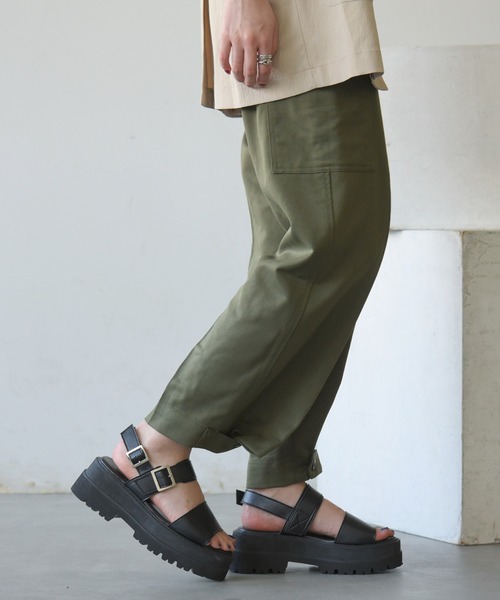 NOFALL（ノーフォール）の「厚底Wベルトストラップサンダル（サンダル・レディース・ホワイト/ブラック・LL/3L/S/M/L）」の11枚目の写真