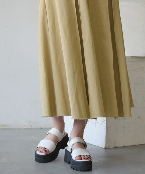 NOFALL（ノーフォール）の「厚底Wベルトストラップサンダル（サンダル・レディース・ホワイト/ブラック・LL/3L/S/M/L）」の18枚目の写真