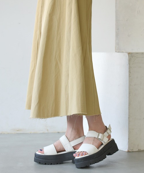 NOFALL（ノーフォール）の「厚底Wベルトストラップサンダル（サンダル・レディース・ホワイト/ブラック・LL/3L/S/M/L）」の19枚目の写真