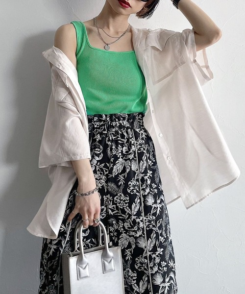 PAGEBOY（ページボーイ）の「シアーBIG半袖シャツ（シャツ/ブラウス・レディース・ブラック/オフホワイト/ブルー系その他/イエロー系その他/ブラウン系その他2・FREE）」の6枚目の写真