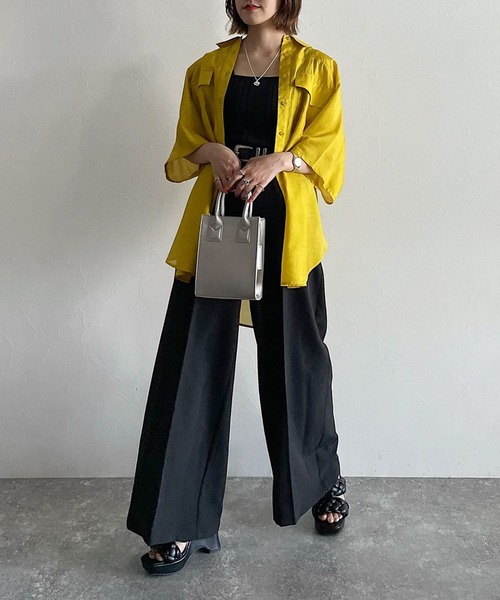 PAGEBOY（ページボーイ）の「シアーBIG半袖シャツ（シャツ/ブラウス・レディース・ブラック/オフホワイト/ブルー系その他/イエロー系その他/ブラウン系その他2・FREE）」の22枚目の写真