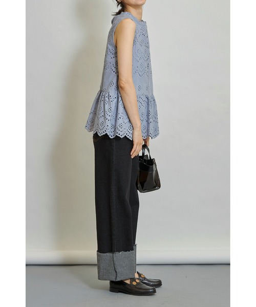 ALAIA ALVEOLE コットン ノースリーブ シャツ Women's Alaïa Designer Clothing | Nordstrom
