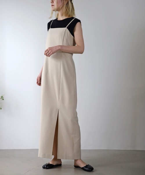 UNFIELD(アンフィールド)の「【UNFIELD】スリットキャミワンピース(ワンピース・レディース・ブラック/アイボリー・FREE)」の9枚目の写真