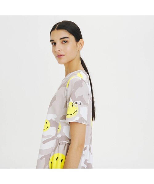 AIGLE（エーグル）の「SMILEY カモプリント ドレス（ワンピース・レディース・サンドベージュ・S/M）」の2枚目の写真