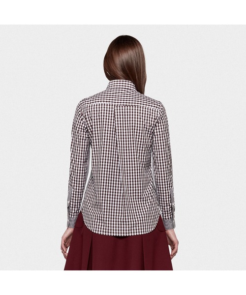 GOLDEN GOOSE（ゴールデングース）の「GOLDEN GOOSE Long sleeve shirt with different pattern check combination（シャツ/ブラウス・レディース・ホワイト×ブラウン・X-SMALL/XX-SMALL）」の3枚目の写真