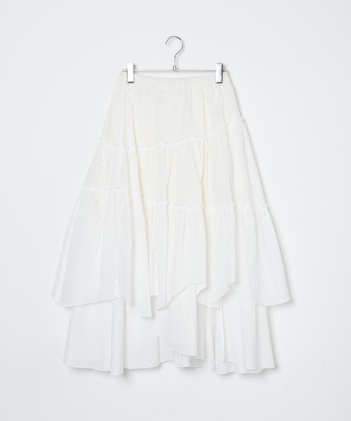 WEGO（ウィゴー）の「WEGO/アシメフリルティアードロングスカート（スカート・レディース・ホワイト・FREE）」の10枚目の写真