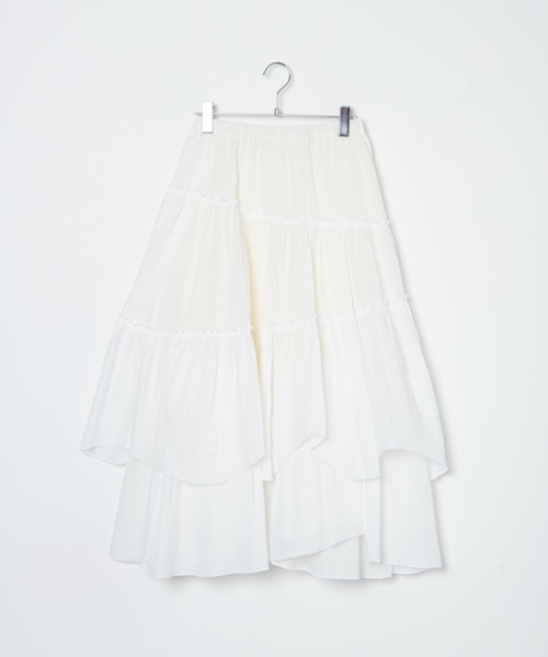 WEGO（ウィゴー）の「WEGO/アシメフリルティアードロングスカート（スカート・レディース・ホワイト・FREE）」の11枚目の写真