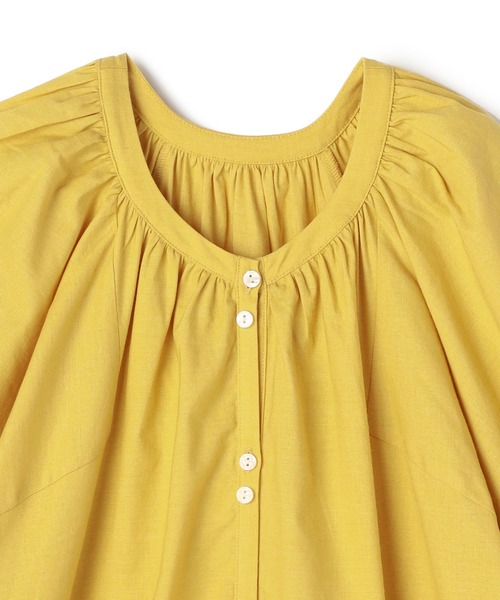 ReNorm（リノーム）の「ボリュームスリーブシャツワンピース（シャツワンピース・レディース・ネイビー/イエロー/ホワイト×グリーン/ネイビー×ホワイト/オフホワイト・フリー）」の12枚目の写真