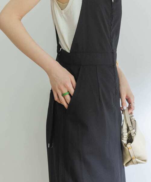 URBAN RESEARCH（アーバンリサーチ）の「リネン混フレアジャンスカ（ワンピース・レディース・チャコールグレー/ブラック・36/38）」の6枚目の写真
