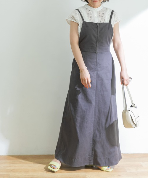 URBAN RESEARCH（アーバンリサーチ）の「リネン混フレアジャンスカ（ワンピース・レディース・チャコールグレー/ブラック・36/38）」の18枚目の写真