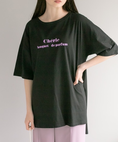 OLIVE des OLIVE（オリーブデオリーブ）の「【WEB限定カラー有】ロゴゆるTシャツ（Tシャツ/カットソー・レディース・オフホワイト/ピンク/ブラック/ミント・FREE）」の2枚目の写真