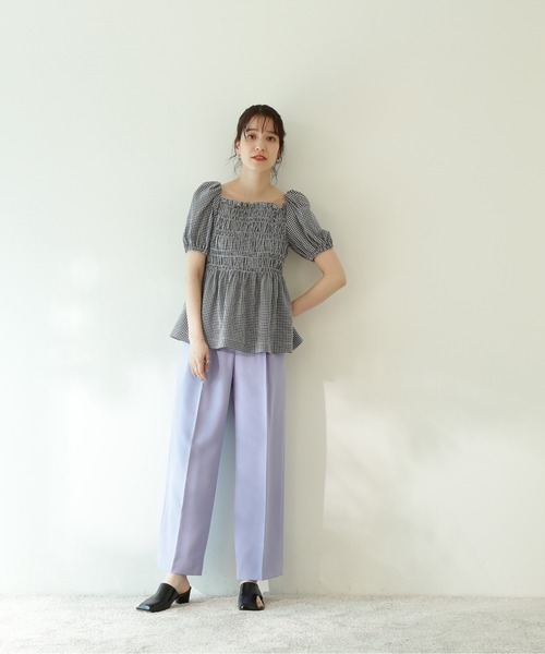 N.（N. Natural Beauty Basic）（エヌエヌナチュラルビューティーベーシック）の「◆シャンブレーセンタープレスパンツ（その他パンツ・レディース・グレー/ベージュ/ライラック/レモンイエロー・MEDIUM）」の16枚目の写真