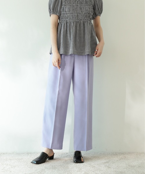 N.（N. Natural Beauty Basic）（エヌエヌナチュラルビューティーベーシック）の「◆シャンブレーセンタープレスパンツ（その他パンツ・レディース・グレー/ベージュ/ライラック/レモンイエロー・MEDIUM）」の13枚目の写真