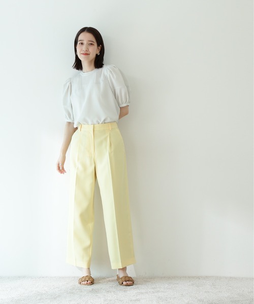 N.（N. Natural Beauty Basic）（エヌエヌナチュラルビューティーベーシック）の「◆シャンブレーセンタープレスパンツ（その他パンツ・レディース・グレー/ベージュ/ライラック/レモンイエロー・MEDIUM）」の22枚目の写真