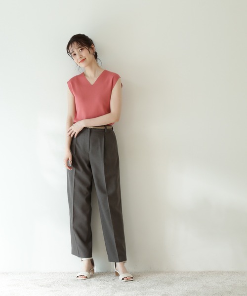 N.（N. Natural Beauty Basic）（エヌエヌナチュラルビューティーベーシック）の「◆シャンブレーセンタープレスパンツ（その他パンツ・レディース・グレー/ベージュ/ライラック/レモンイエロー・MEDIUM）」の15枚目の写真