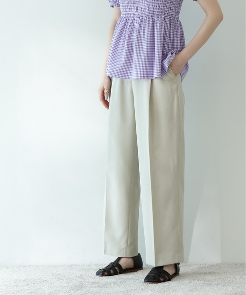 N.（N. Natural Beauty Basic）（エヌエヌナチュラルビューティーベーシック）の「◆シャンブレーセンタープレスパンツ（その他パンツ・レディース・グレー/ベージュ/ライラック/レモンイエロー・MEDIUM）」の5枚目の写真