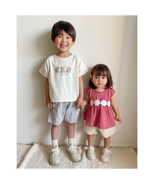 apres les cours（アプレレクール）の「WEB限定 フレアフリルショートパンツ（その他パンツ・キッズ・インディゴブルー/アイボリー/パープル/カーキ/マスタード・100/110/120/140/130/80/90）」の9枚目の写真