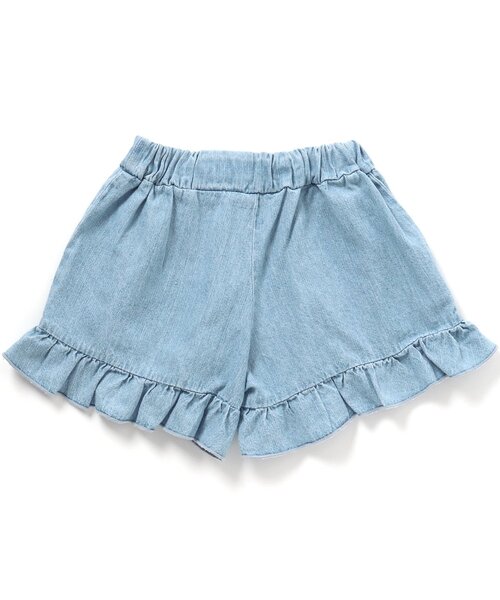 apres les cours（アプレレクール）の「WEB限定 フレアフリルショートパンツ（その他パンツ・キッズ・インディゴブルー/アイボリー/パープル/カーキ/マスタード・100/110/120/140/130/80/90）」の12枚目の写真
