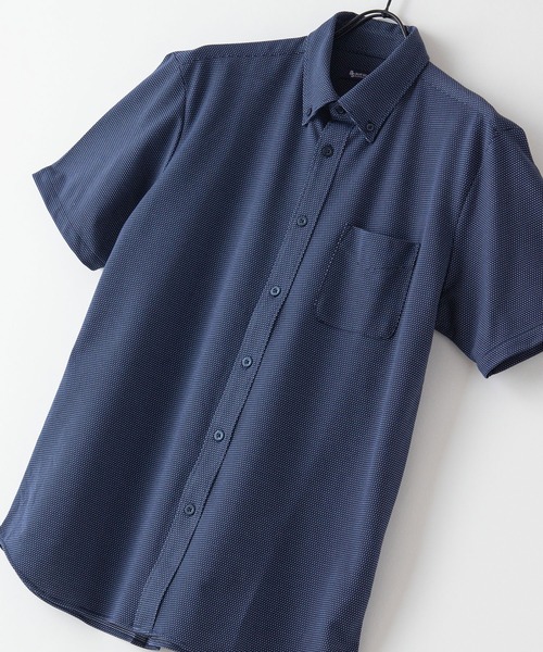 Blue Standard (ブルースタンダード)の「【BLUE STANDARD/ブルースタンダード】吸水速乾 イージーケア ピンポイント消臭 ストレッチ アルティマニットボタンダウンシャツ(シャツ/ブラウス・メンズ・ダークネイビー/ホワイト/ライトブルー/ダークブルー/ブルー系その他・X-LARGE/SMALL/MEDIUM/LARGE)」の3枚目の写真