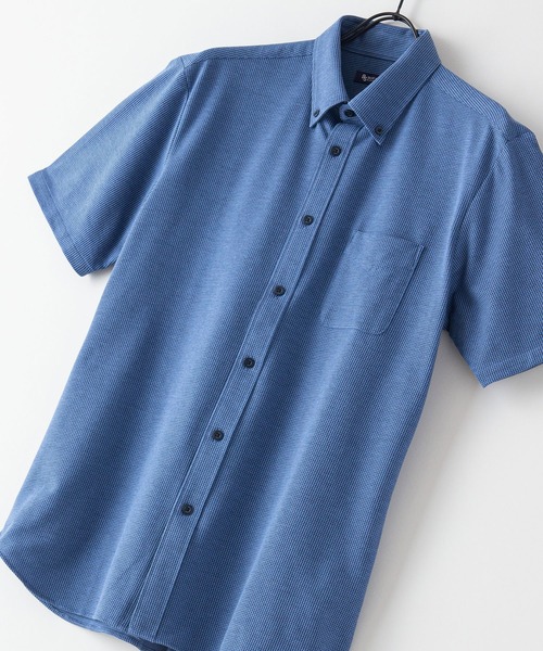 Blue Standard (ブルースタンダード)の「【BLUE STANDARD/ブルースタンダード】吸水速乾 イージーケア ピンポイント消臭 ストレッチ アルティマニットボタンダウンシャツ(シャツ/ブラウス・メンズ・ダークネイビー/ホワイト/ライトブルー/ダークブルー/ブルー系その他・X-LARGE/SMALL/MEDIUM/LARGE)」の4枚目の写真