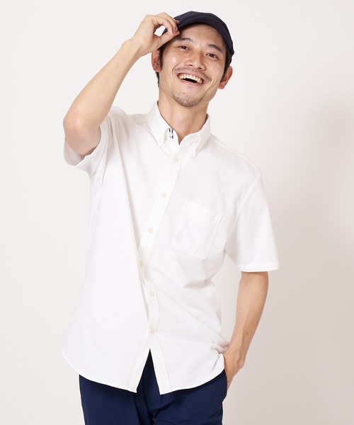 Blue Standard (ブルースタンダード)の「【BLUE STANDARD/ブルースタンダード】吸水速乾 イージーケア ピンポイント消臭 ストレッチ アルティマニットボタンダウンシャツ(シャツ/ブラウス・メンズ・ダークネイビー/ホワイト/ライトブルー/ダークブルー/ブルー系その他・X-LARGE/SMALL/MEDIUM/LARGE)」の19枚目の写真